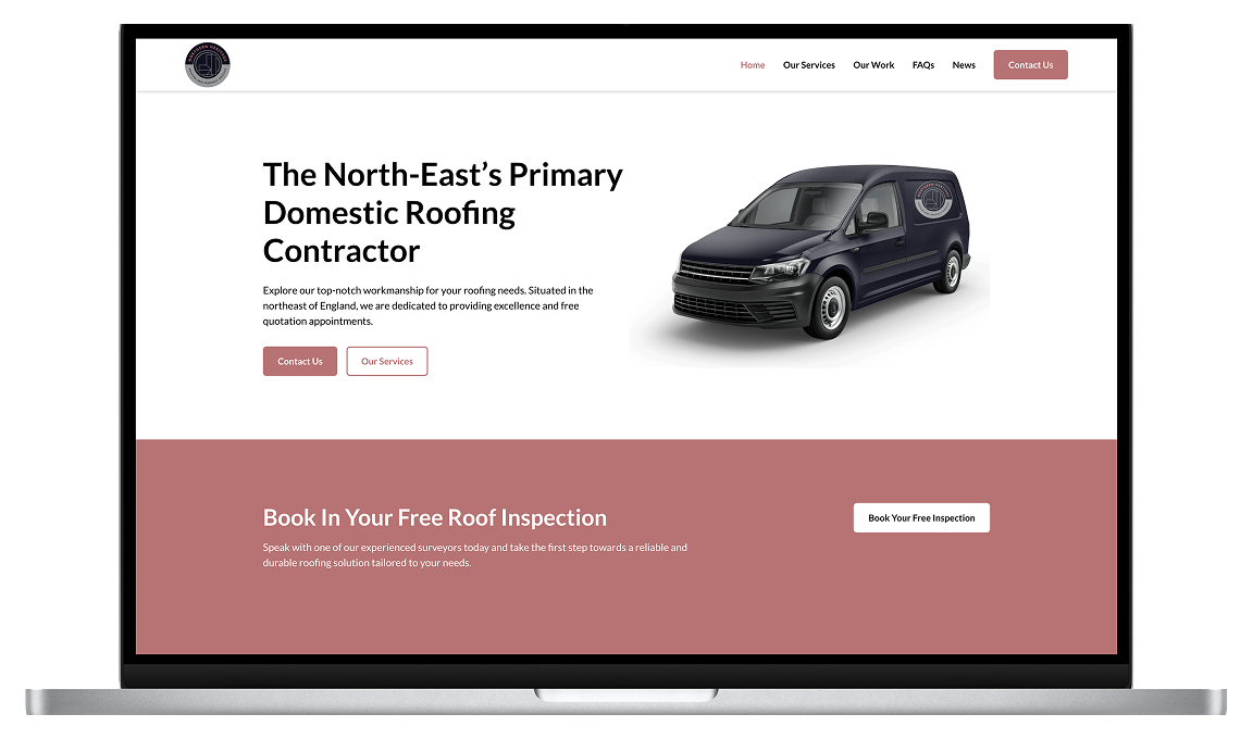 Northern Heritage Roofing website on a MacBook